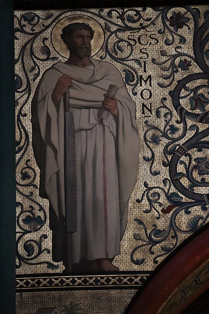 Hippolyte Flandrin - Murales dell'Abbazia di Saint, Germain, des, Prés, Apostolo Simone